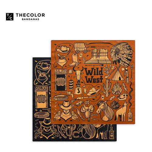 美式西部牛仔西海岸男女机车方巾