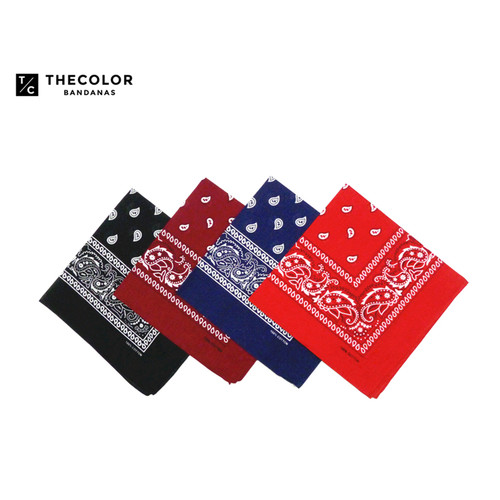 美式复古方巾腰果花丝巾街舞头巾