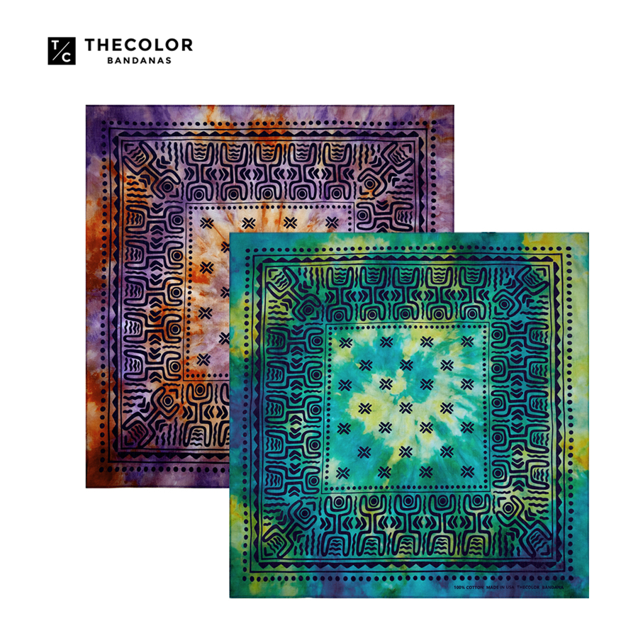 春夏扎染美式男女方巾围巾头巾