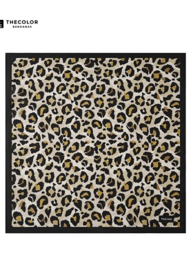 THECOLOR BANDANA豹纹方巾丝巾抹胸女百搭配饰街舞头巾男复古领巾