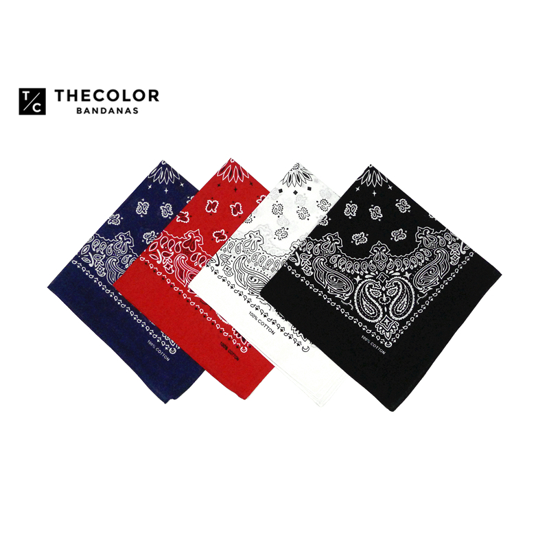 嘻哈头巾街头丝巾复古腰果花方巾