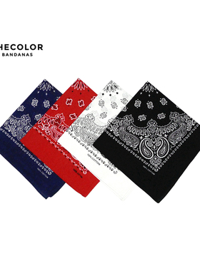 THECOLOR BANDANA美式复古方巾hiphop头巾腰果花丝巾旅行配饰发带