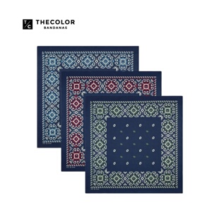 THECOLOR BANDANA美式复古方巾蓝色街舞头巾男2025流行丝巾系脖女
