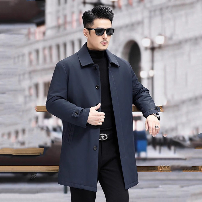 尼克服男士水貂内胆皮毛一体中长款翻领派克服皮草中老年爸爸