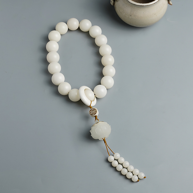白玉菩提根手持念佛珠温润如玉