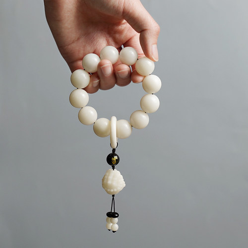 白玉菩提生肖文玩手串菩提根跑环