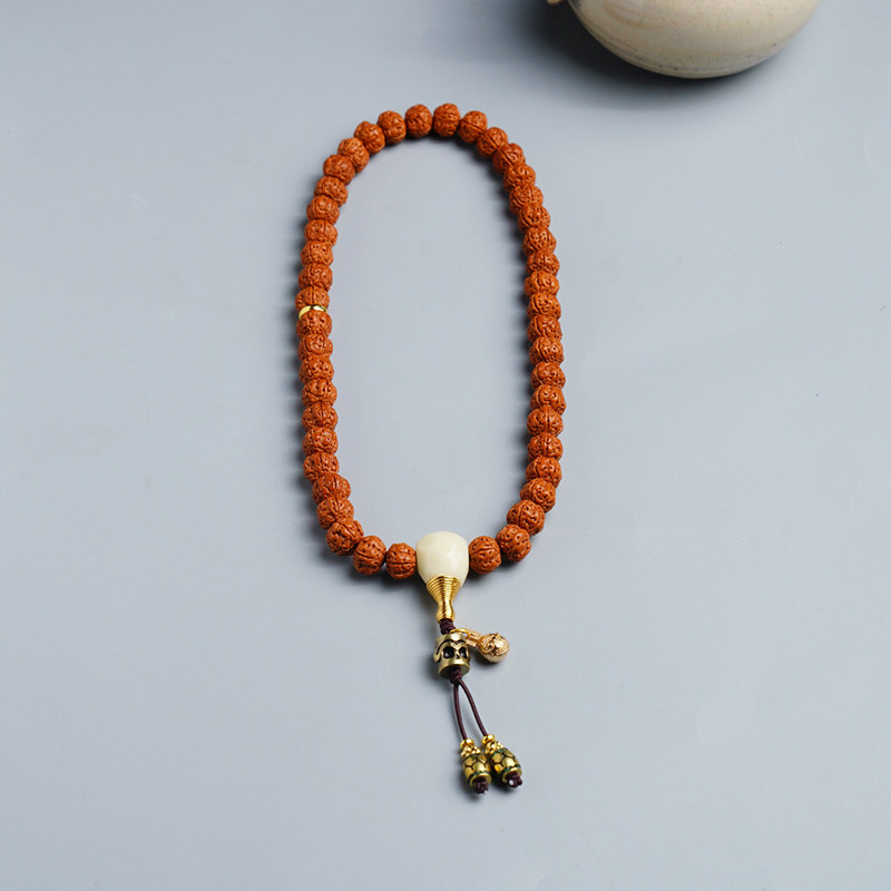 精品小金刚菩提子手串双圈五瓣原籽佛珠盘玩手持男女文玩配饰手链