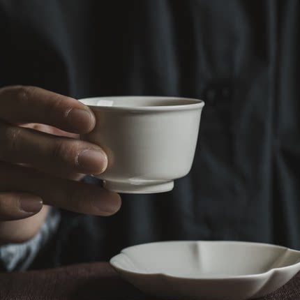 元无主人茶杯高档精致风清草木灰建盏主人杯单个陶瓷茶杯套装6只