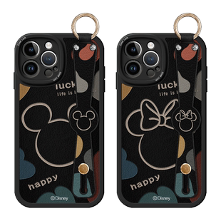 佳朗迪士尼授权适用苹果15手机壳17米奇promax妮16华为11腕带pura70潮nova11保护套14斜挎15pro可背P50挂绳13