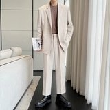 男生女生四扣休闲西服垂感面料西装二件套宽松版LJT603/P230，男装西服套装，电商A428