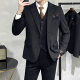 秋冬复古经典暗格加厚柔软羊毛呢料两扣西服套装西装XZ317/P335，男装西服套装，电商A428