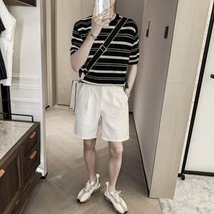 2025新款 男生夏日 凉爽条纹短袖tee  T恤  T002/P60图片