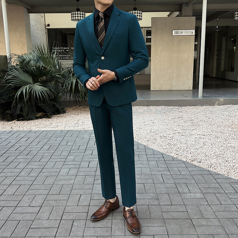 男士双扣西服套装弹力面料西服休闲套装LJT902/P240,男装西服,电商A428