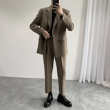 男生女生四扣休闲西服垂感面料西装二件套宽松版XZ603/P230，男装西服套装，电商A428