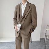 街头时尚双叠设计宽松西装时尚西服套装XZ831/P280，男装西服套装，电商A428