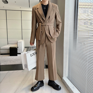 男生街头时尚 双叠设计 宽松西装  时尚西服 套装 LJT831/P280图片