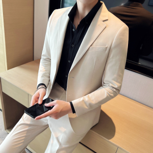 男士双扣西服套装  羊毛面料西服  新郎西服套装 LJT032/P280图片