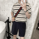 2025新款男生夏日凉爽条纹短袖teeT恤T002/P60，男装T恤，电商A428