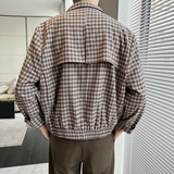 街头时尚男士复古格子设计感休闲夹克JK645/P145，男装夹克，电商A428