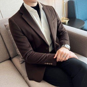 加厚面料男士修身单扣休闲 御寒西装  超重单西装DXZ912/P190图片