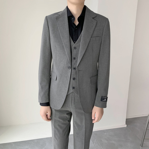 高品质男士单扣绅士灰西服 修身弹力面料套装 上班服 XZ824/P280图片
