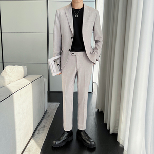年轻清爽简洁弹力面料修身百搭 两扣西服套装   LJT143/P230图片