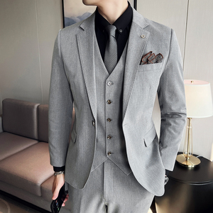 结婚套装单扣西服套装 修身弹力面料西装  职业装SJT001/P270图片
