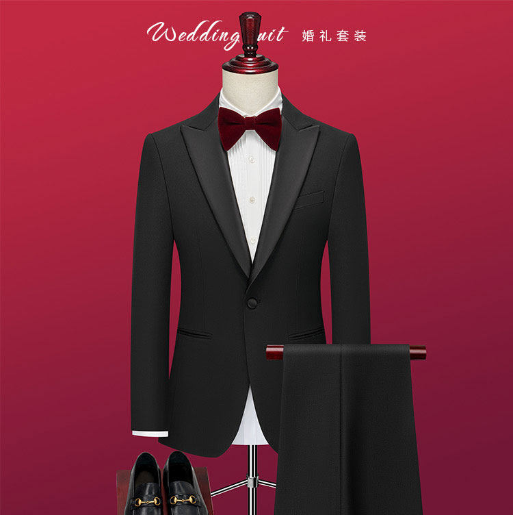 婚宴高端礼服单扣西服套装 枪驳领套装 司仪西服  GD011/P280图片