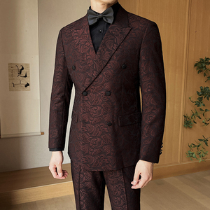男士婚宴礼服 双排扣经典绅士礼服修身西服套装  XZ142/P310图片
