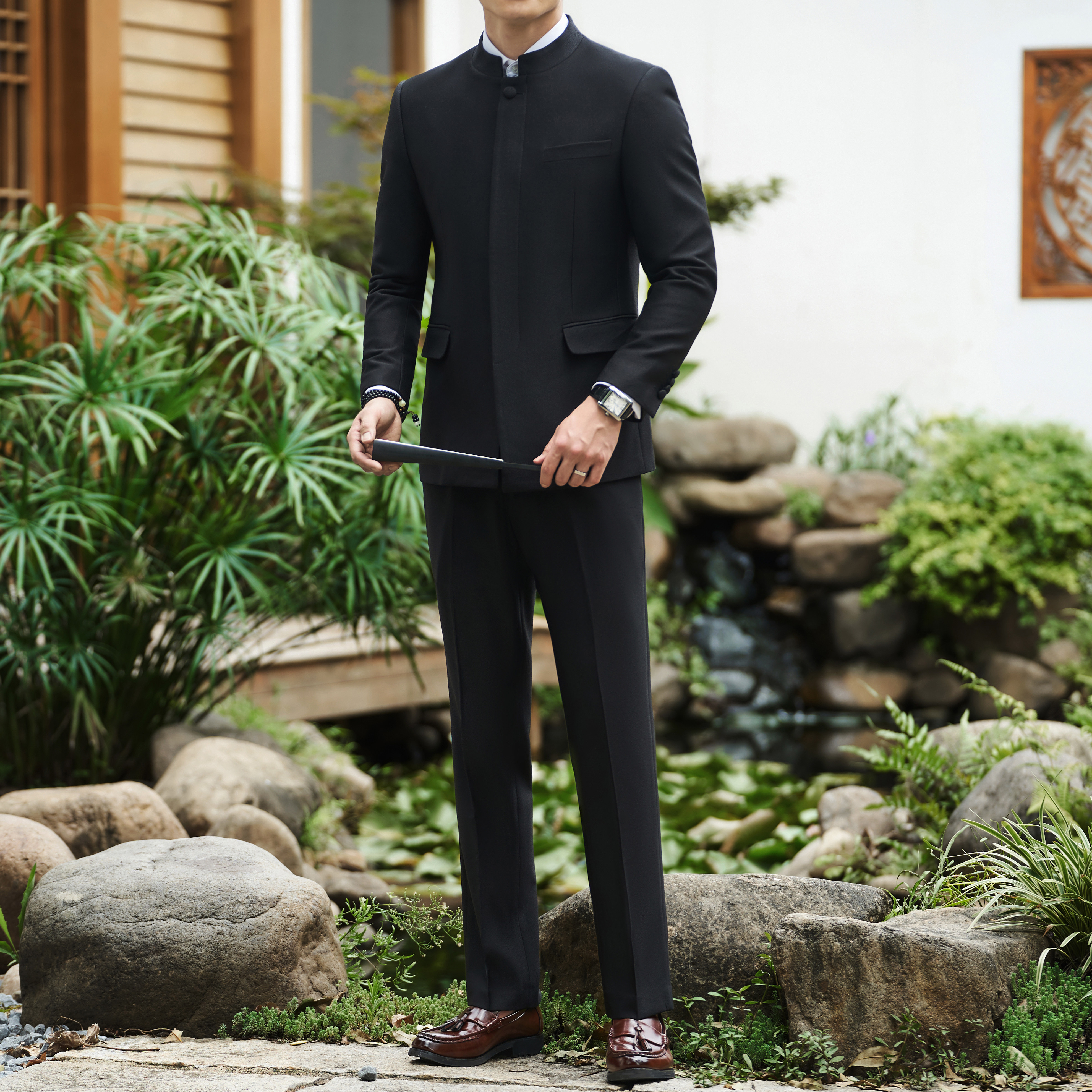 中式婚宴高端礼服暗门襟西服套装婚宴礼服西服914/P250,男装西服,电商A428