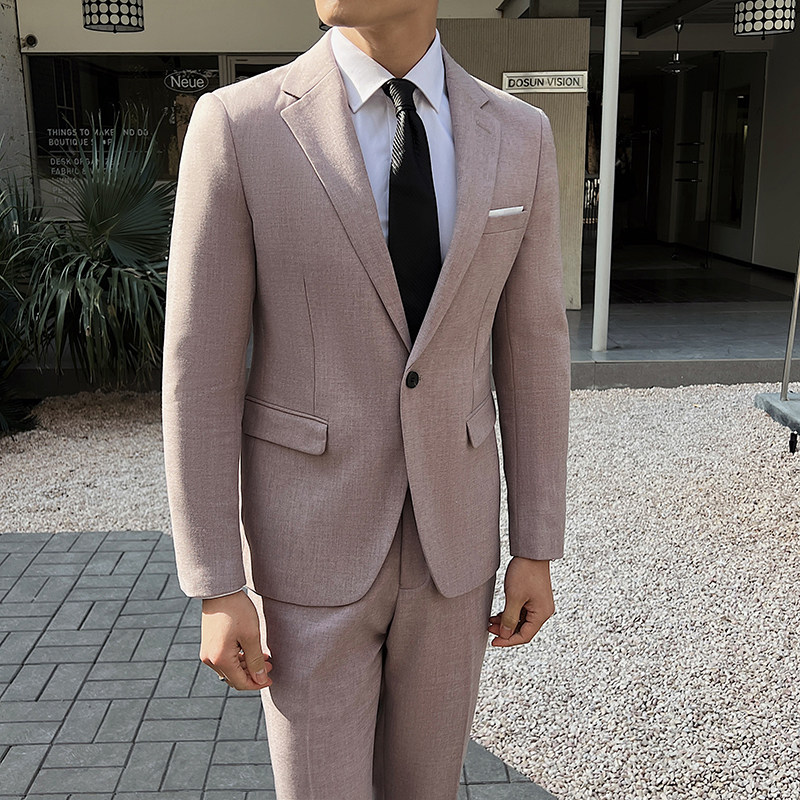 三色常规修身西装套装男士度假两件套休闲西装A921/P240,男装西服套装,电商A428