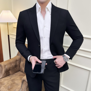 婚宴高端双扣西服套装 枪驳领套装 新郎西服  GD006/P280图片