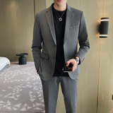 轻熟风韩版时尚修身弹力面料男士西装职业西服套装SJT006/P270，男装西服套装，电商A428