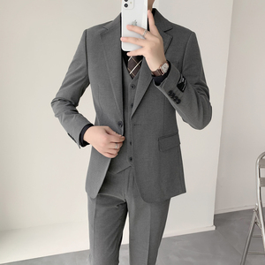 高品质男士单扣绅士灰西服 修身弹力面料套装 上班服 XZ824/P280图片
