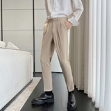 百搭纯色面料男士直筒修身挺刮立体裁剪西裤九分裤XK001/P85，男装西裤，电商A428