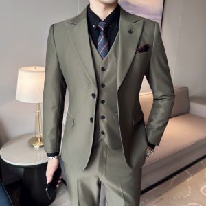 修身双扣西服套装  三色弹力西服  职业套装 新郎西装 A8906/P285图片