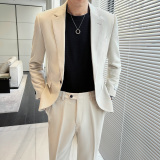 男士时尚干净百搭多色单扣修身西装二件套西服LJT605/P230，男装西服套装，电商A428