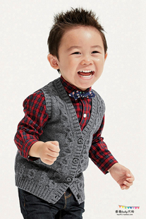现货英国NEXT男童男宝秋圣诞方格子衬衫针织马甲背心领结套装礼服