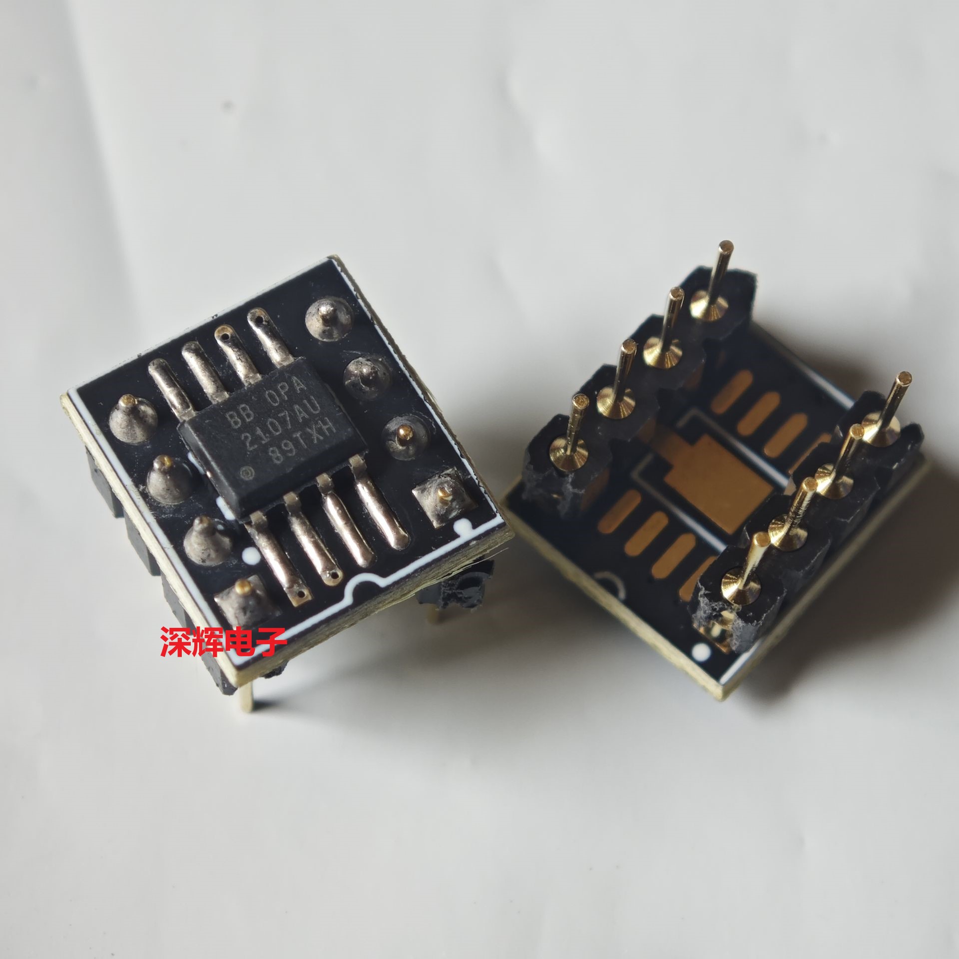 OPA2107AU贴片转直插 OPA2107AP 原字进口双运放IC芯片SOP8转DIP8