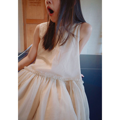 无袖仙女公主夏季礼服连衣纱裙