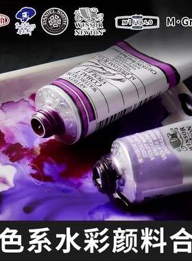 荷尔拜因 DS MG 鲁本斯 温莎 美捷乐紫色系水彩颜料合集单支绘画