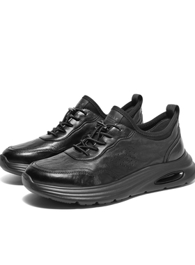 百丽Belle男鞋厚底休闲健步鞋2025春季商务全皮运动鞋D2X18AM5