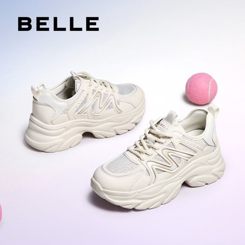 百丽厚底网面透气老爹鞋女鞋