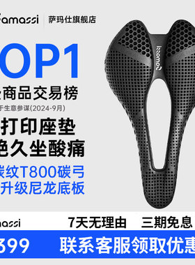 SAMASSI萨玛仕3D打印坐垫公路山地自行车骑行碳纤维短鼻座垫游龙