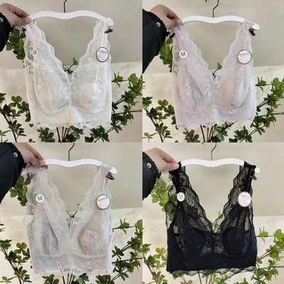 性感蕾丝美背抹胸超薄兔耳朵杯无痕内衣宽肩舒适大胸显小裹胸6235