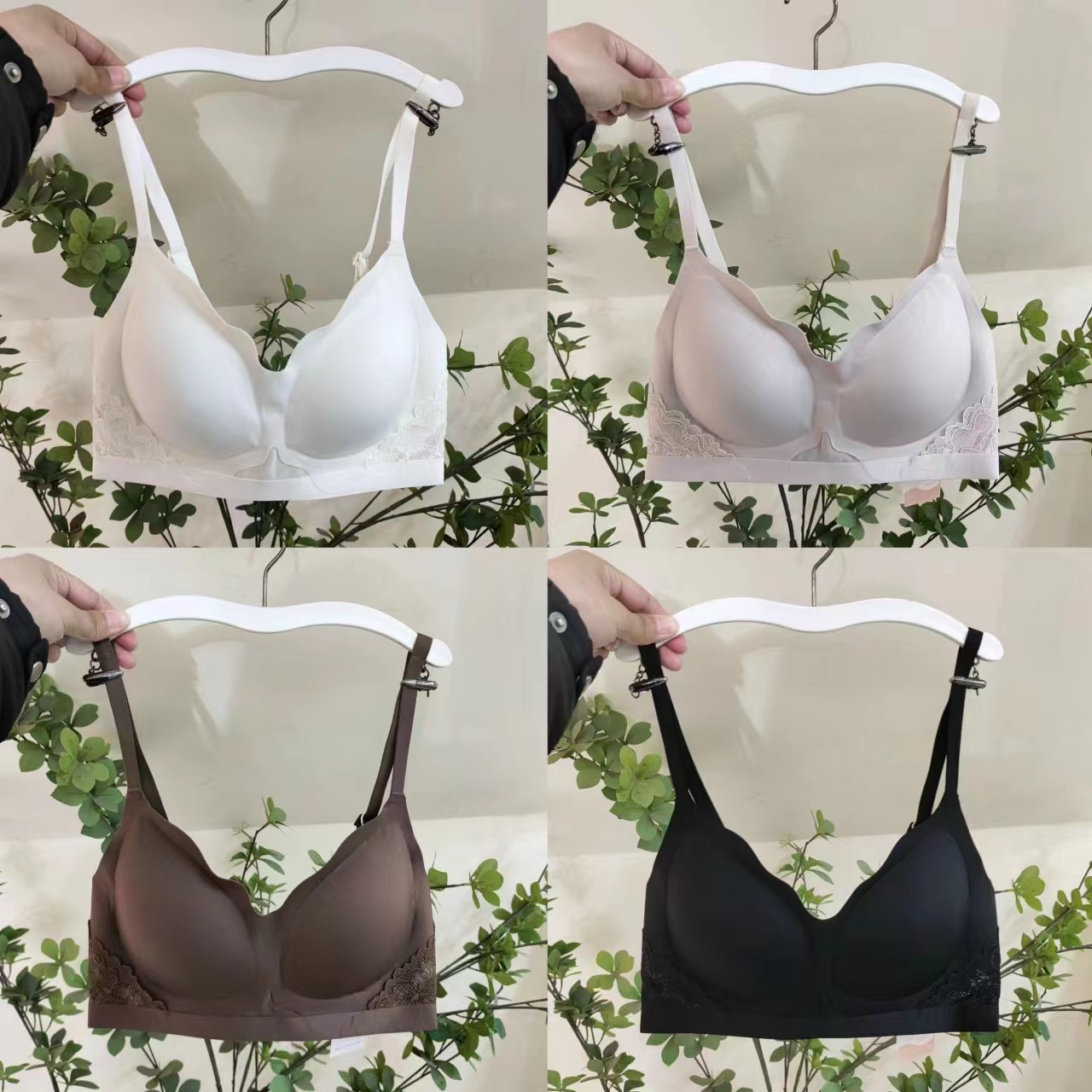 中薄无痕聚拢收副乳内衣软支撑蕾丝网纱ABC杯透气舒适女文胸3361