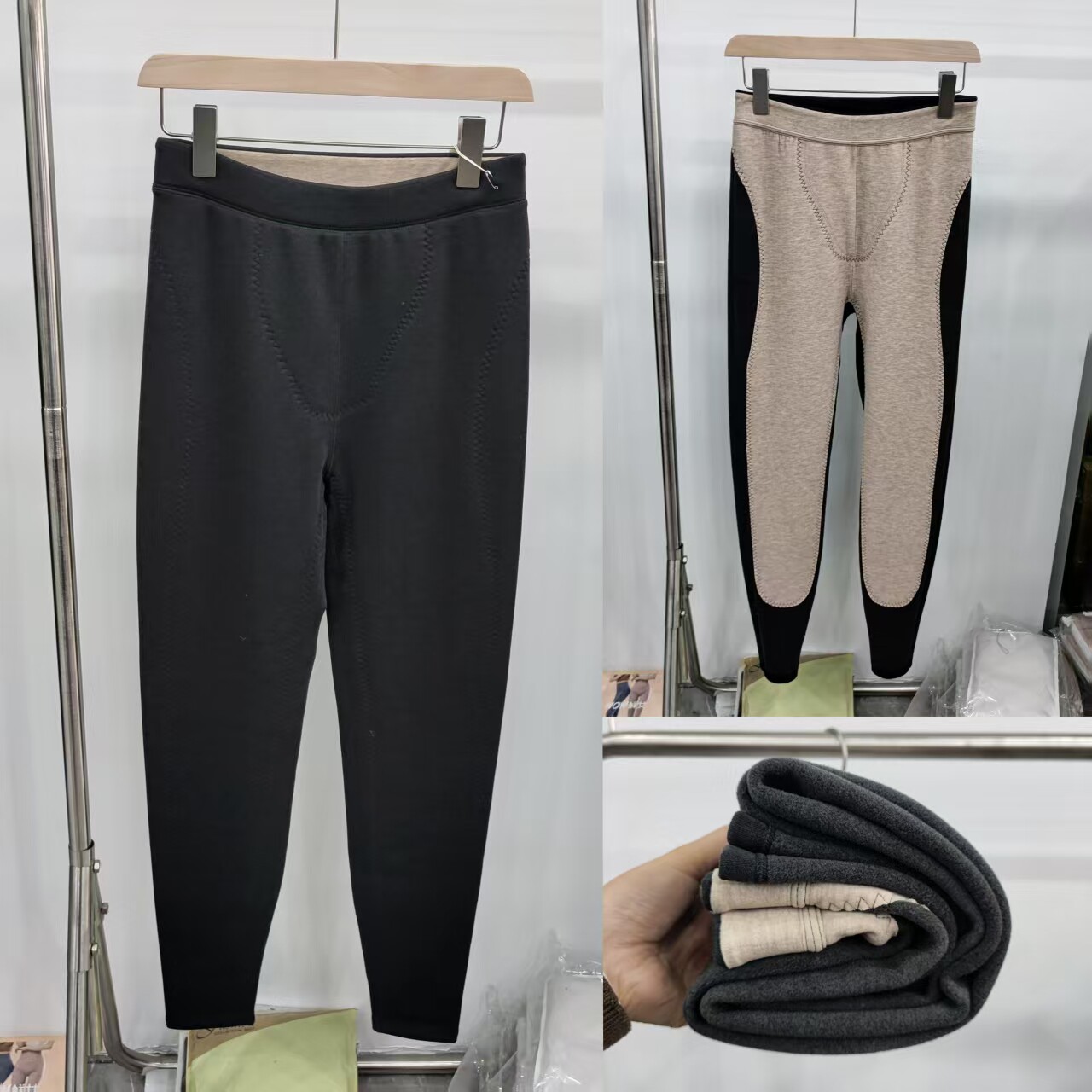 羊毛蚕丝长护女裤500克加肥大码冬季防寒蓄热保暖时尚打底裤8658