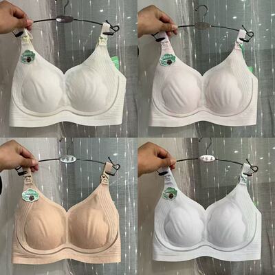 薄款透气无钢圈上开扣哺乳文胸罩