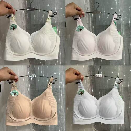 薄款透气无钢圈上开扣哺乳文胸罩