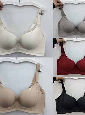 大胸无痕薄杯显小BC杯女内衣无钢圈聚拢上托防下垂侧收文胸罩8811